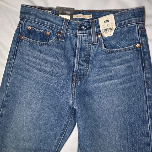 Levi's Wedgie Icon Fit High Waist Oxnard Athens Jeans- Size 00/24 Retail $98 NWT - Picture 2 of 11